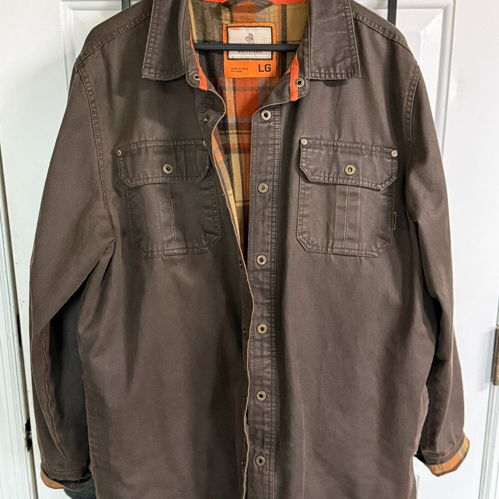 Legendary Whitetails — Journeyman Flannel Lined Shirt Jacket | Tobacco | Size LG
